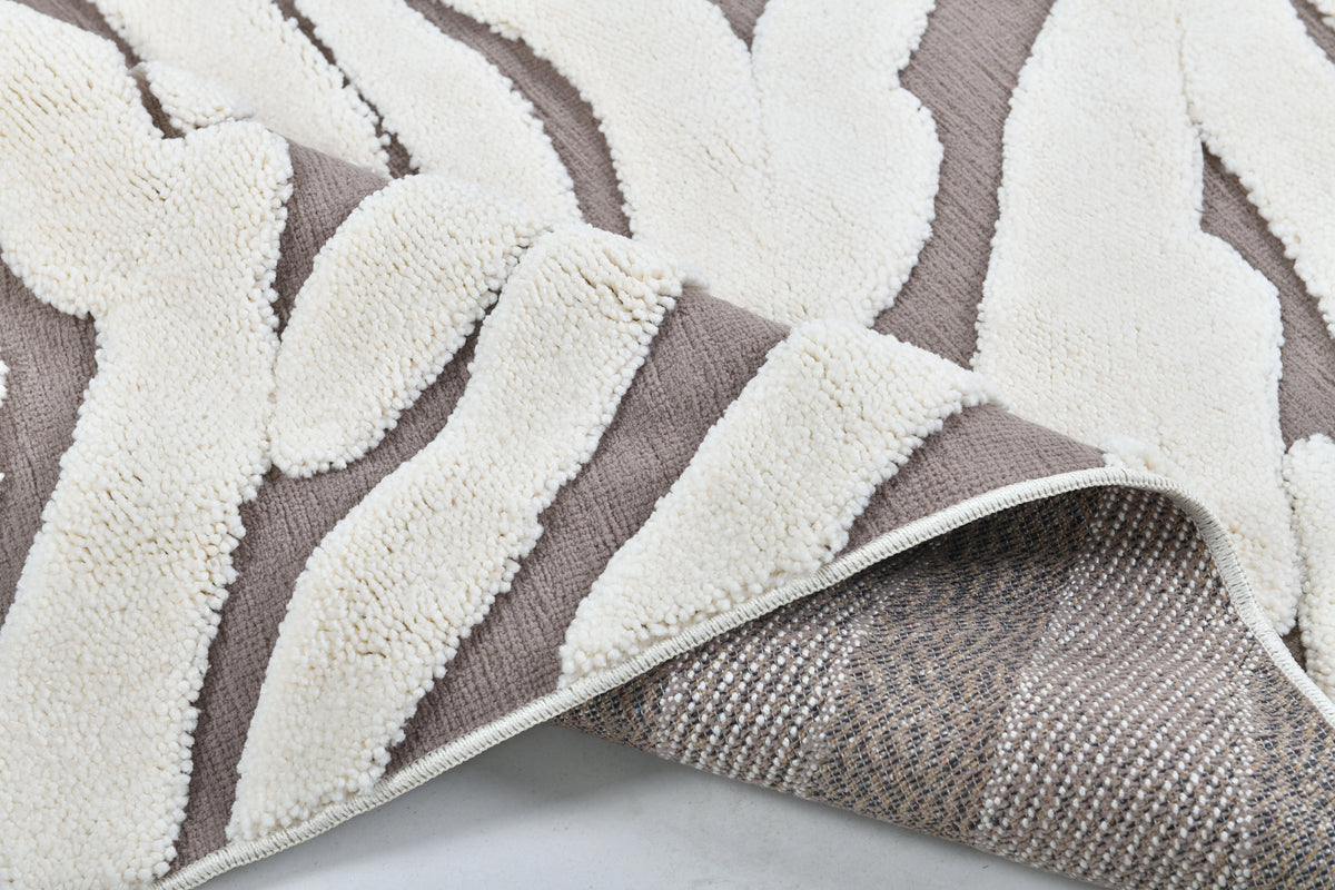 Madu Wavy Style Powerloom Rug - Moroccan Abstract Design