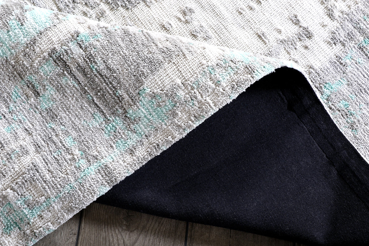 Modern High Low Aqua Rugs | Abstract Pattern