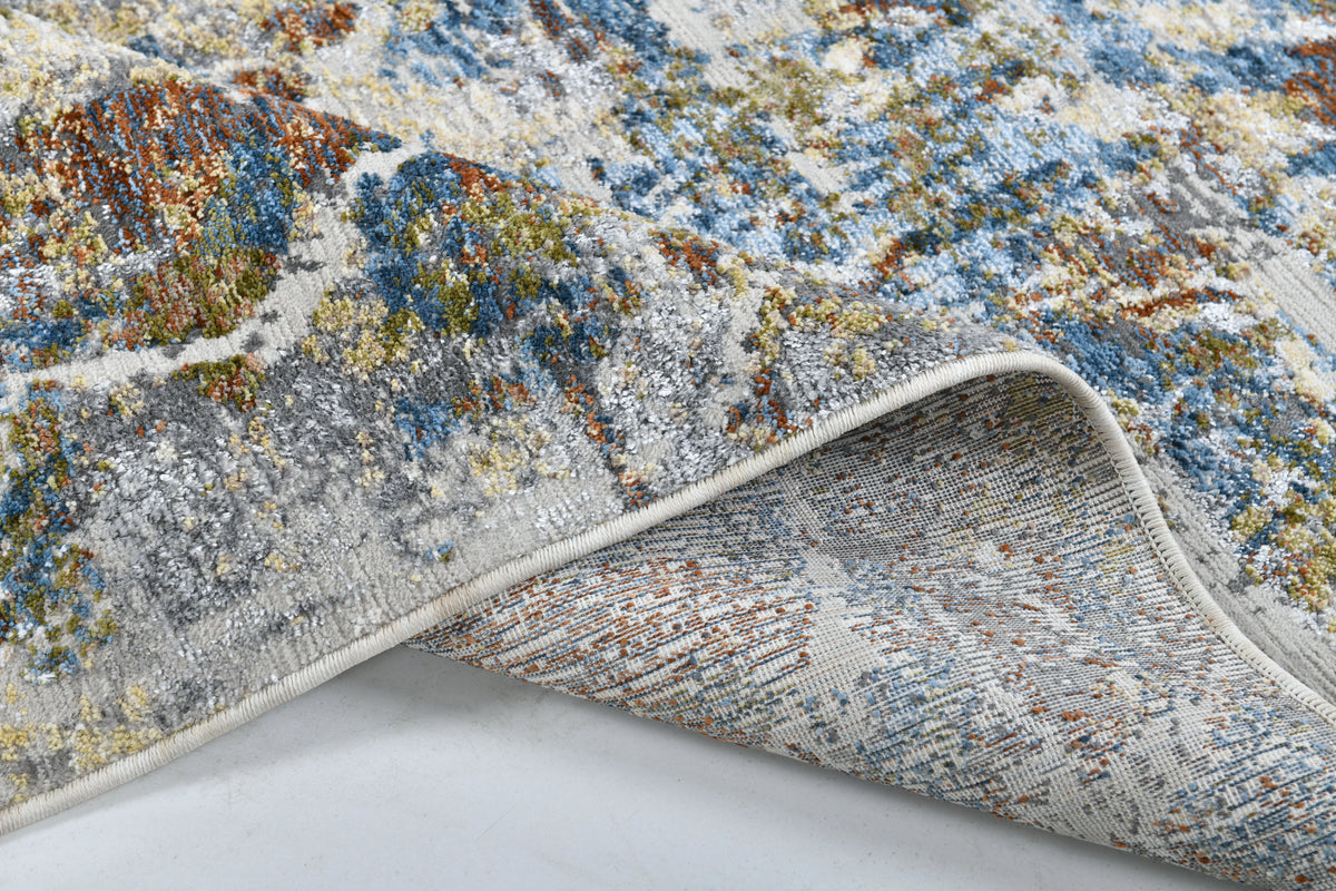Moto Powerloom Modern Multicolor Area Rug in Abstract Textured Design