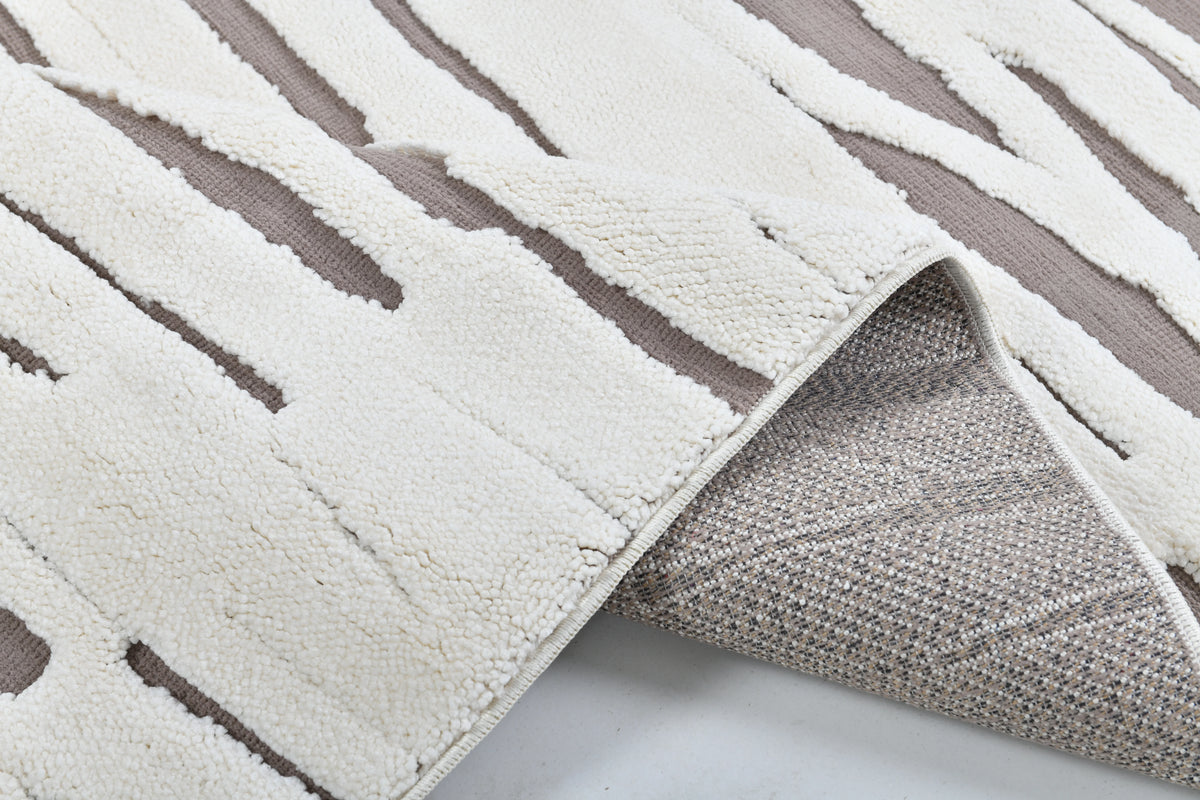 Madu Moroccan Contemporary Powerloom Rugs - Ivory & Cream