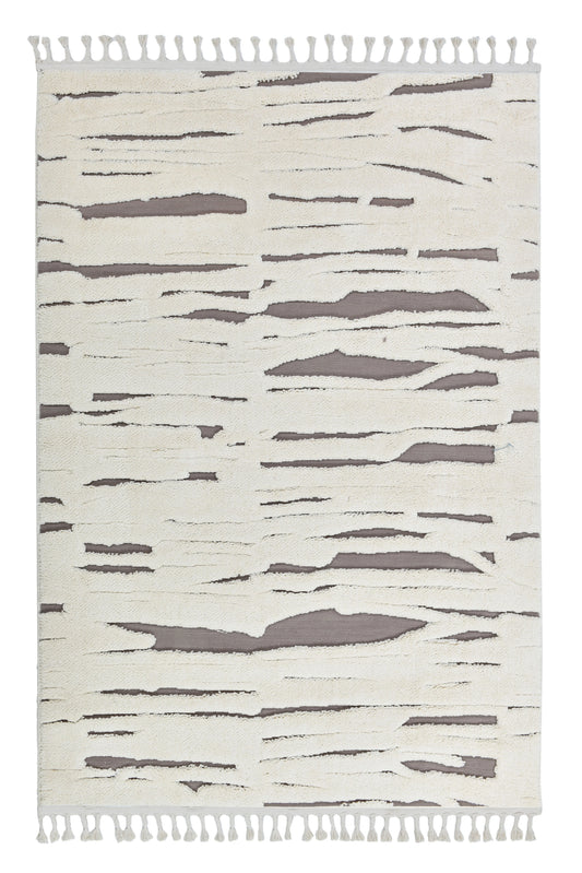 Madu Moroccan Contemporary Powerloom Rugs - Ivory & Cream