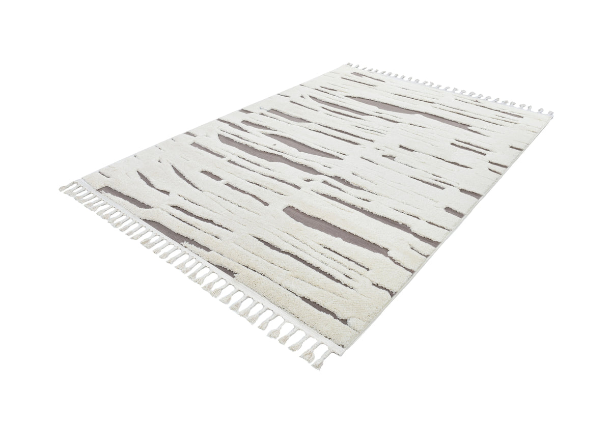 Madu Moroccan Contemporary Powerloom Rugs - Ivory & Cream