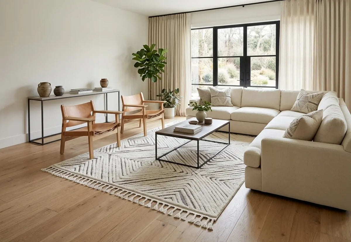 Madu Moroccan Abstract Rugs with Geometric Pattern
