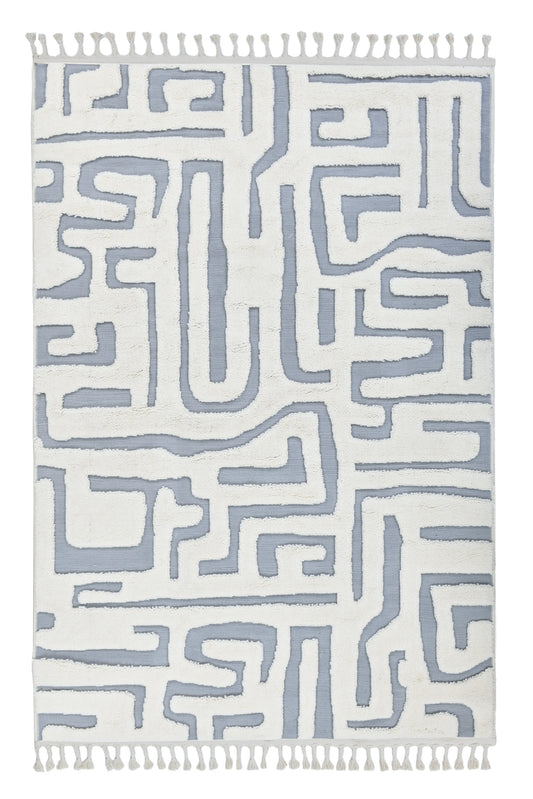 Madu Moroccan Cream & Grey Rugs in  Abstract Design