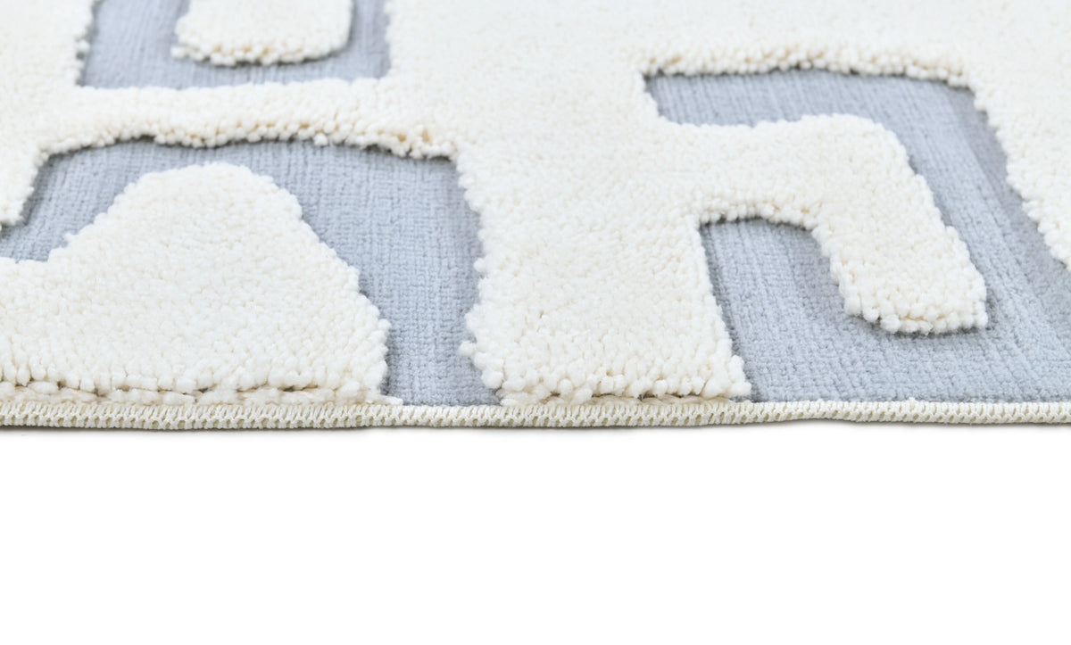 Madu Moroccan Cream & Grey Rugs in  Abstract Design