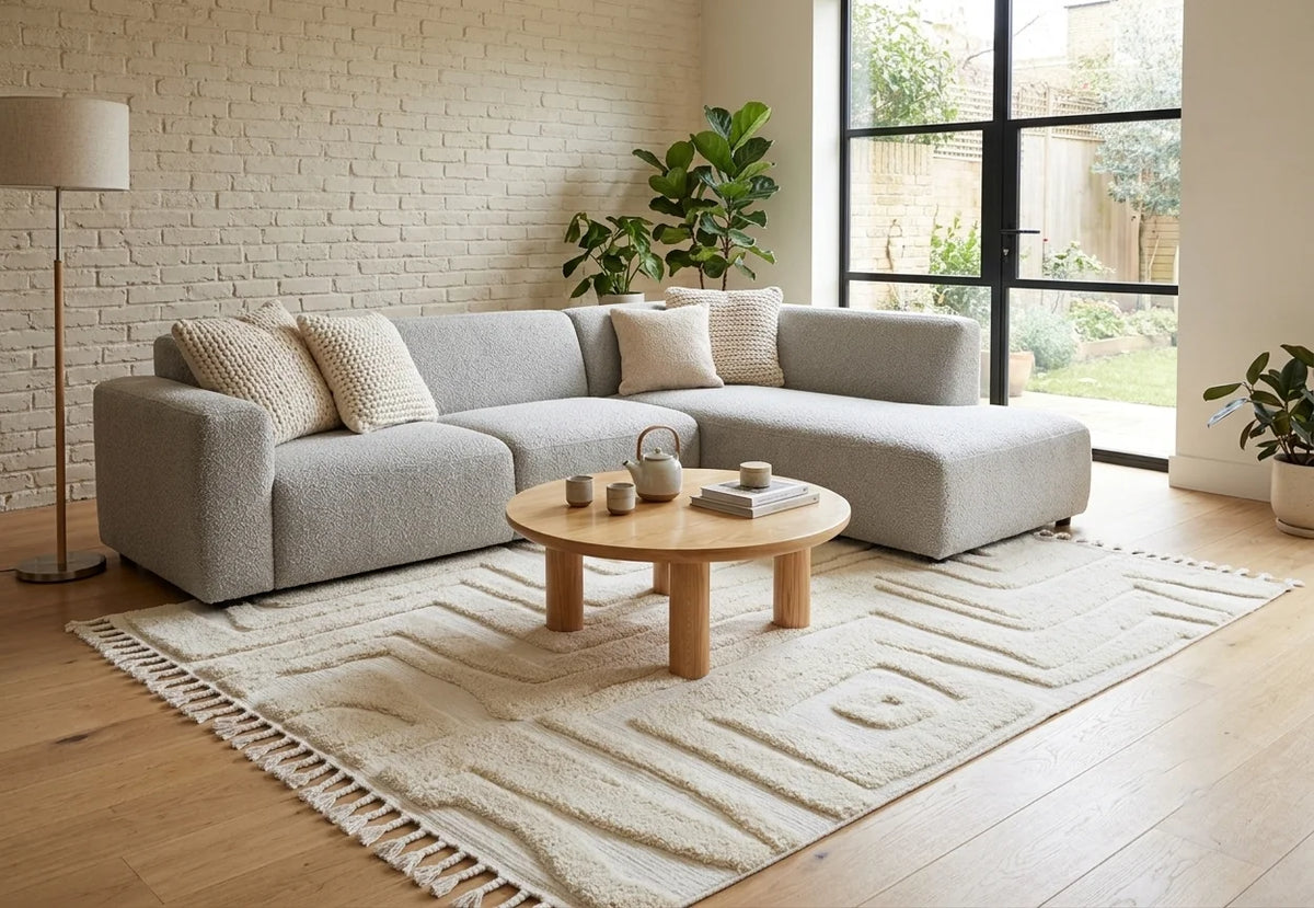 Madu Moroccan Rugs Contemporary Cream & Abstract inspired Design