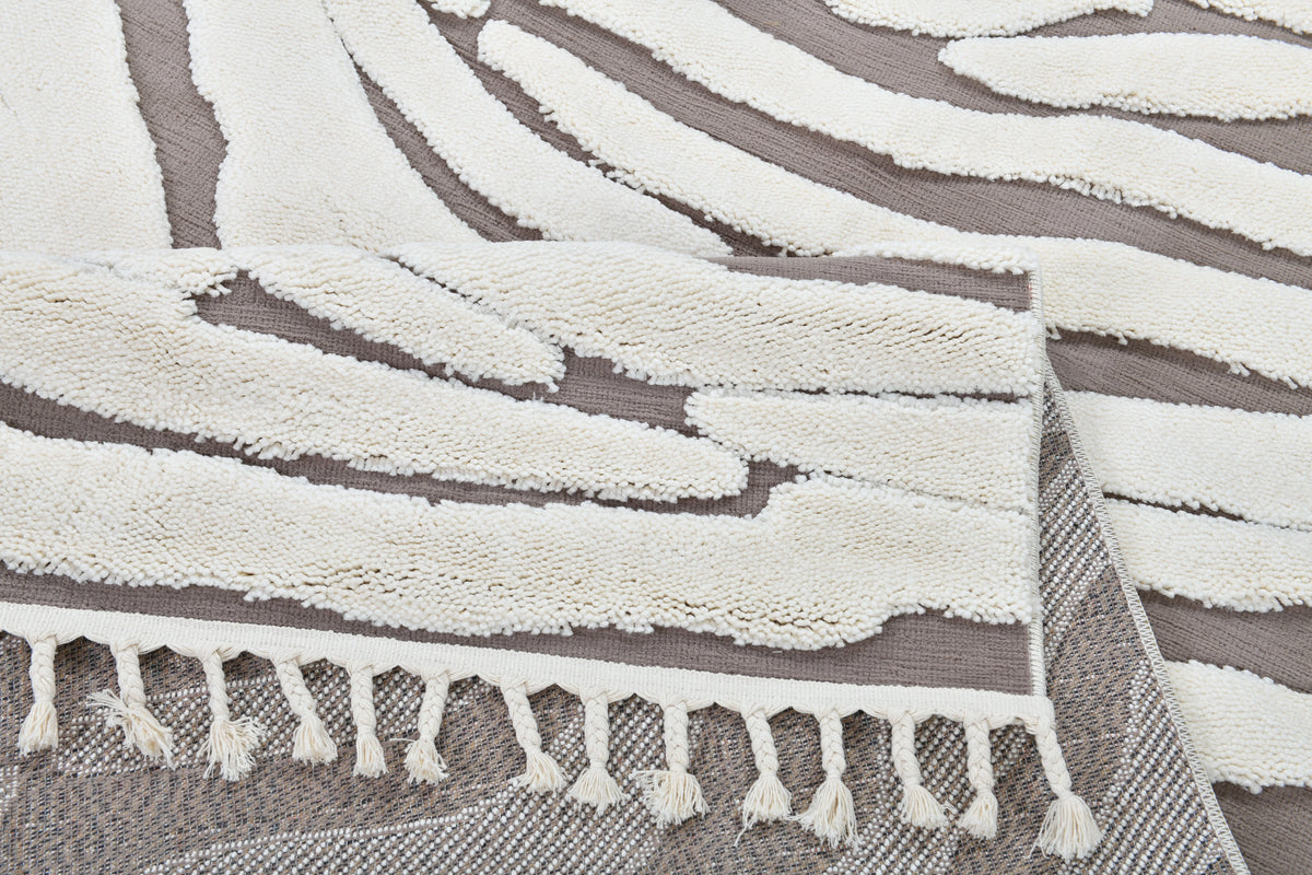 Madu Wavy Style Powerloom Rug -  Moroccan Abstract Design