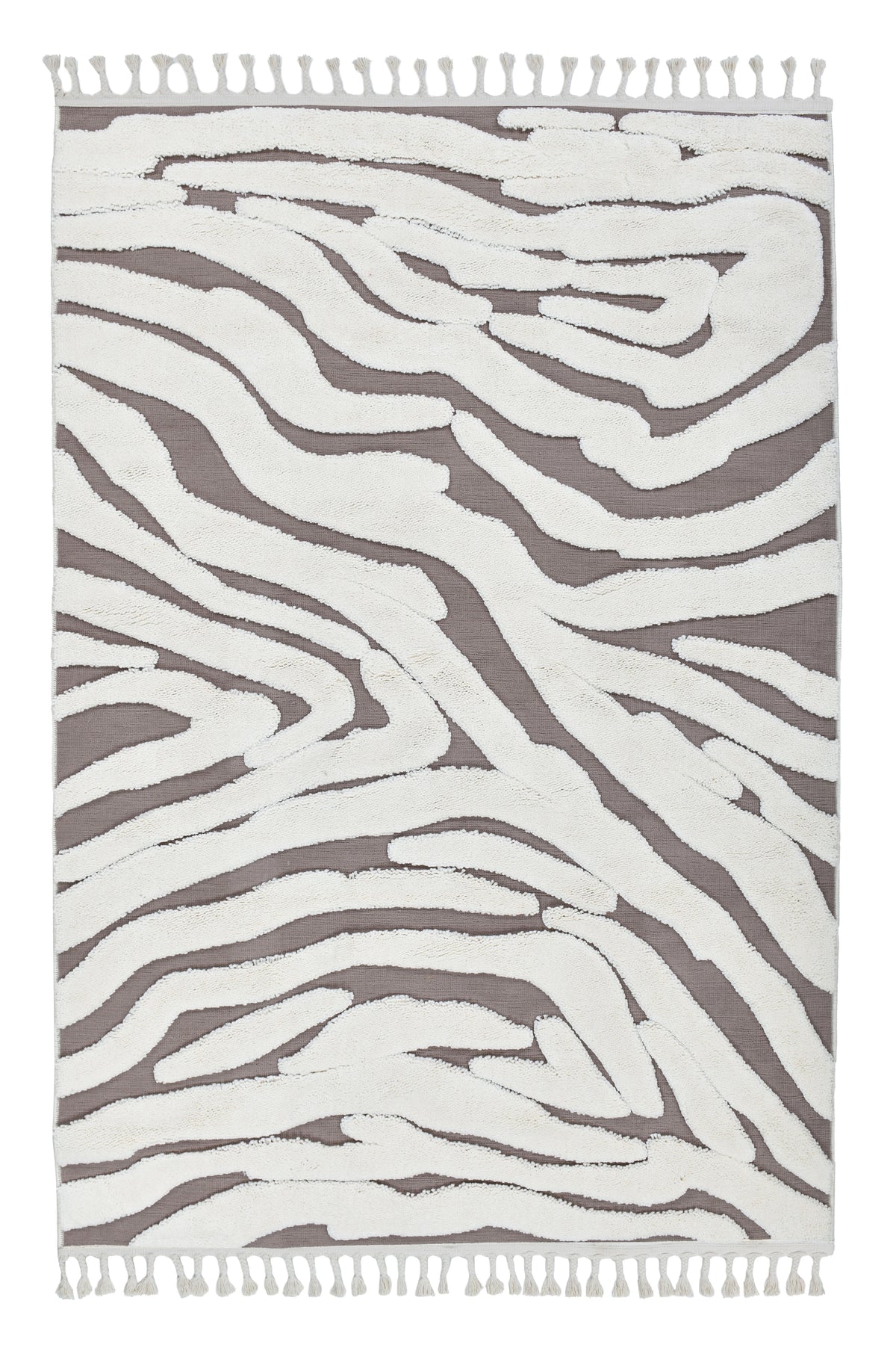Madu Wavy Style Powerloom Rug -  Moroccan Abstract Design