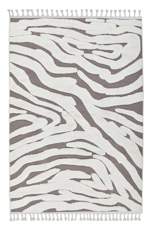 Madu Wavy Style Powerloom Rug -  Moroccan Abstract Design