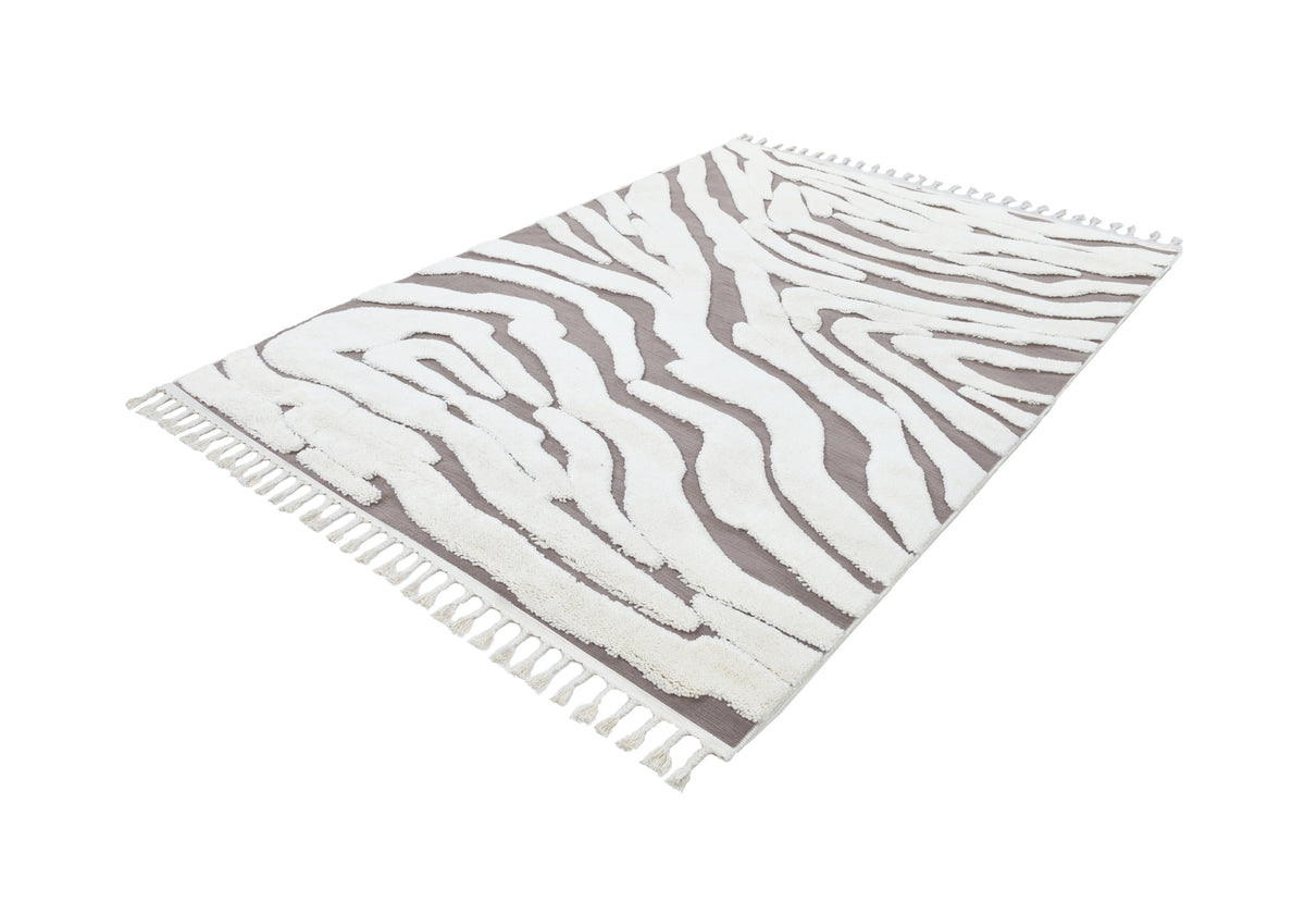 Madu Wavy Style Powerloom Rug -  Moroccan Abstract Design