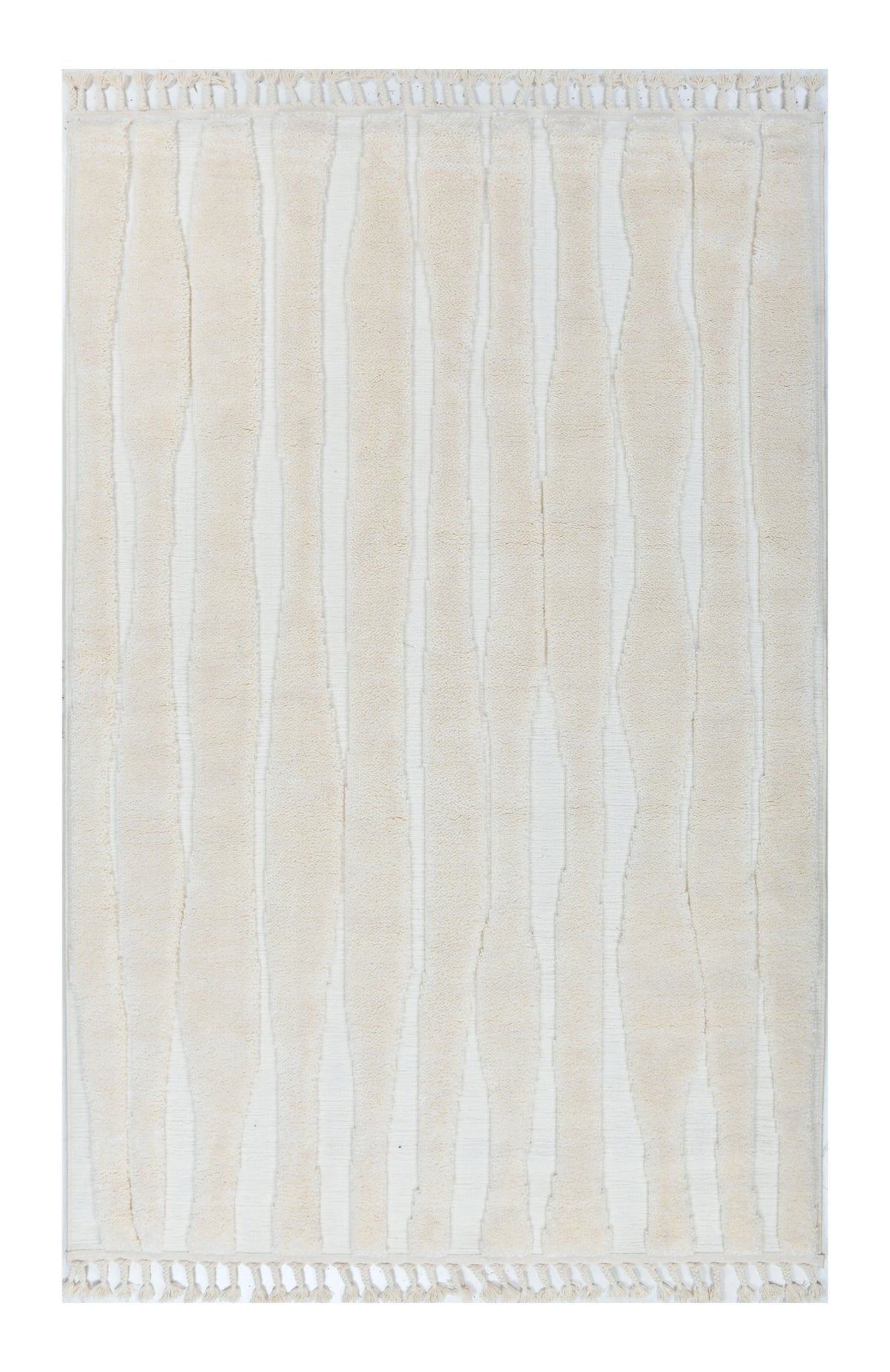 Madu Powerloom Striped Rug with Modern Textured Design
