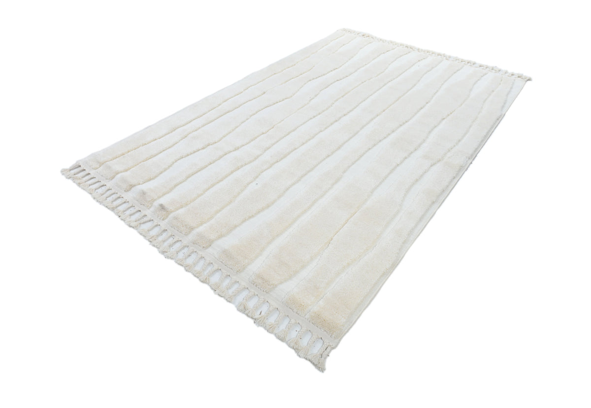 Madu Powerloom Striped Rug with Modern Textured Design