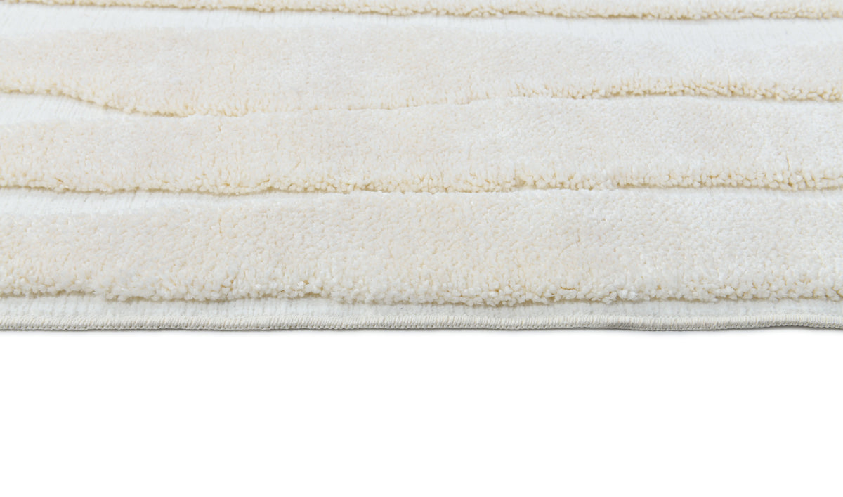 Madu Powerloom Striped Rug with Modern Textured Design