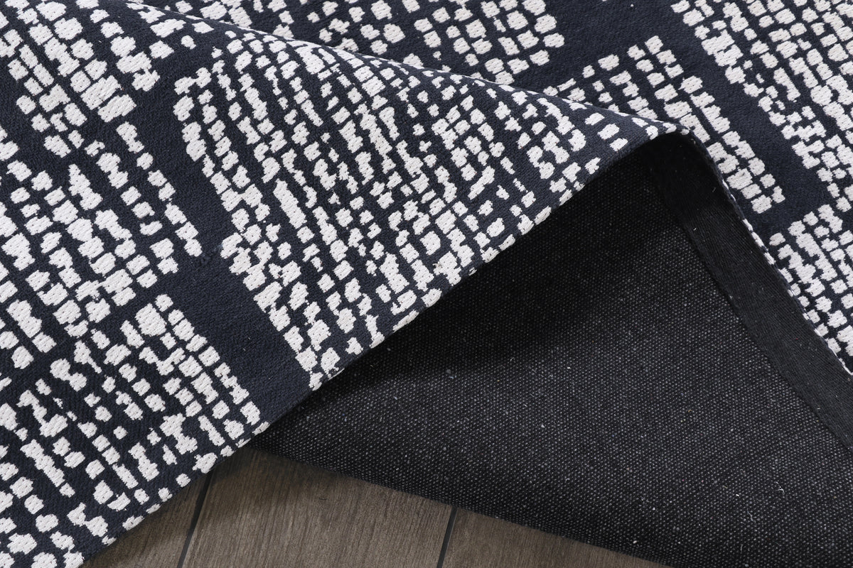 Modern Charcoal Grey Rugs in Abstract Pattern