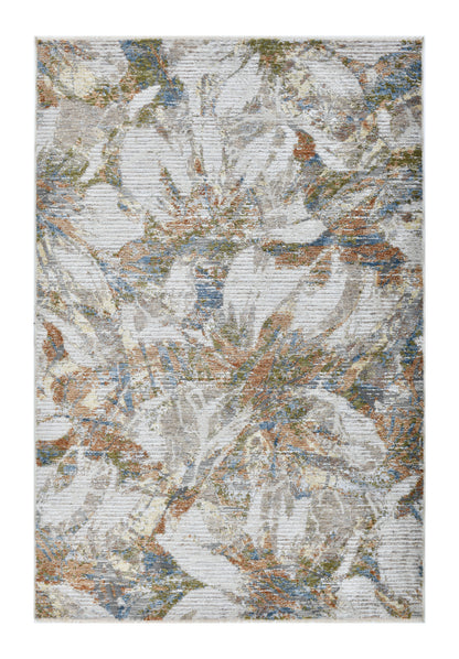Motto Powerloom Multi Abstract Area Rug - Contemporary Distressed Design