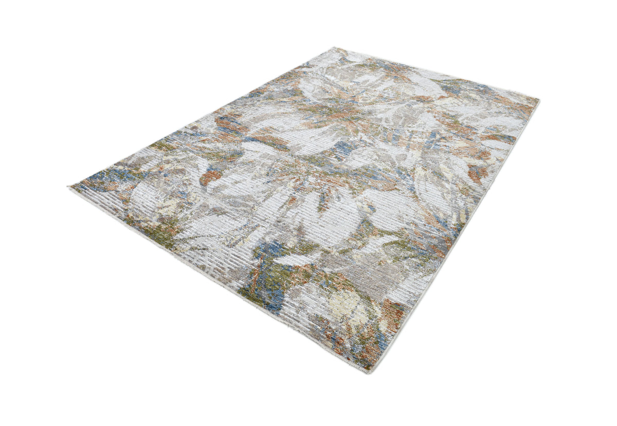 Motto Powerloom Multi Abstract Area Rug - Contemporary Distressed Design