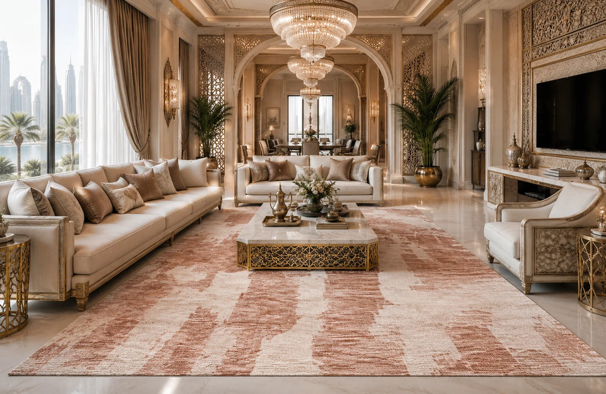 Modern High Low Beige Rugs | Textured Design