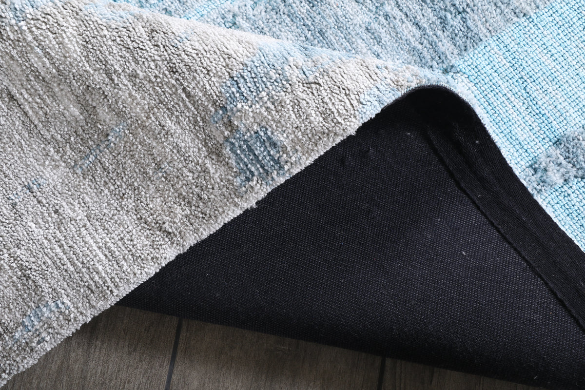 Modern High Low Blue Rugs | Textured pattern