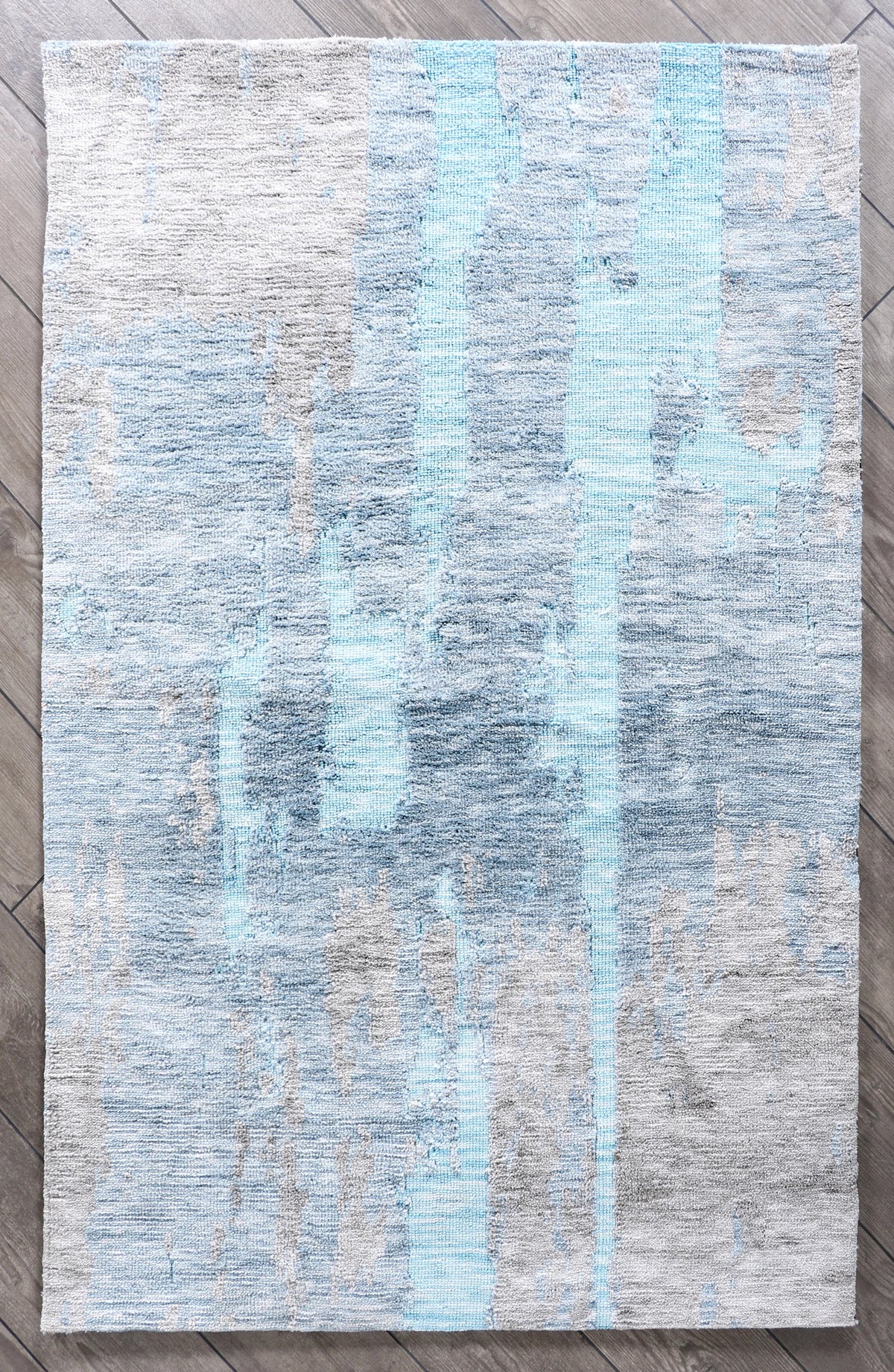 Modern High Low Blue Rugs | Textured pattern