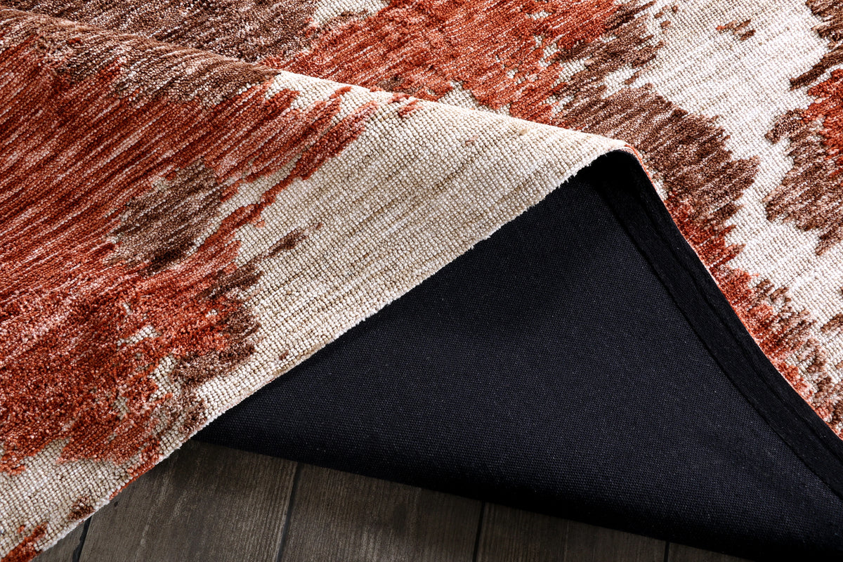 Modern High Low Rust Rugs | Abstract Design