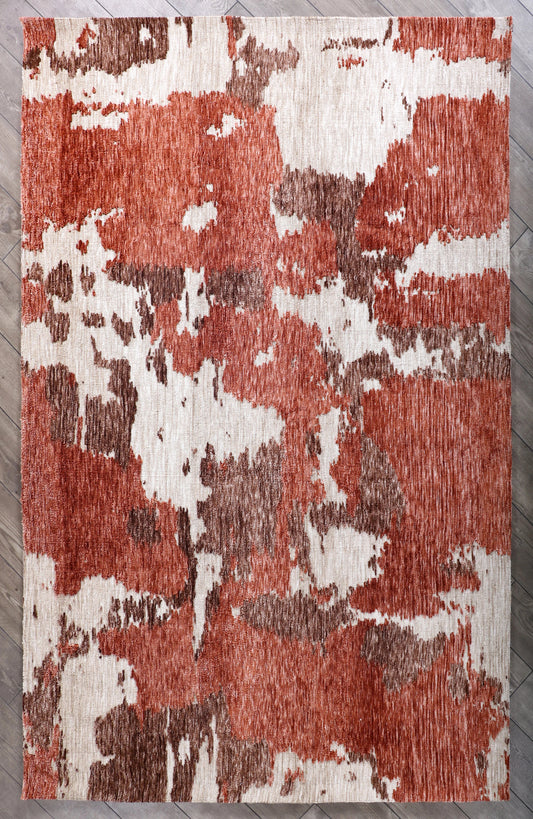 Modern High Low Rust Rugs | Abstract Design