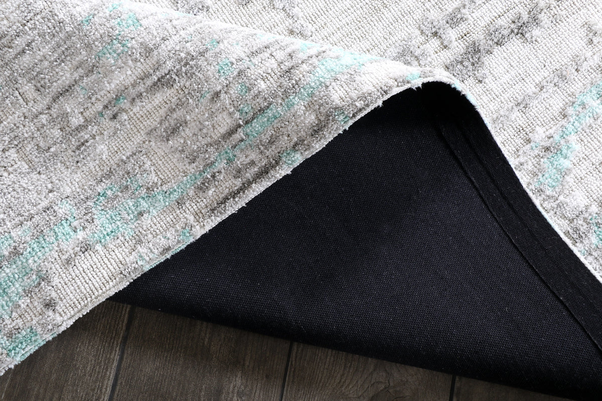 Modern High Low Aqua Rugs | Abstract Pattern