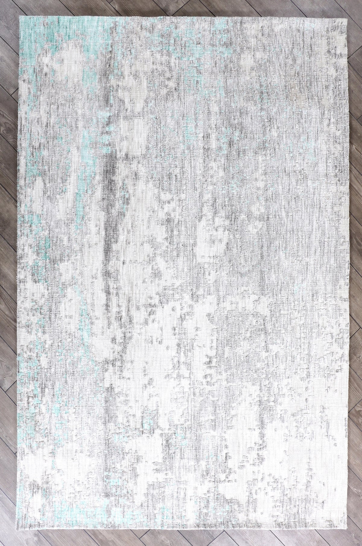 Modern High Low Aqua Rugs | Abstract Pattern