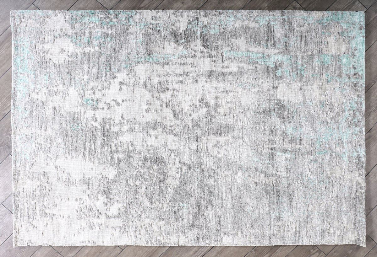 Modern High Low Aqua Rugs | Abstract Pattern