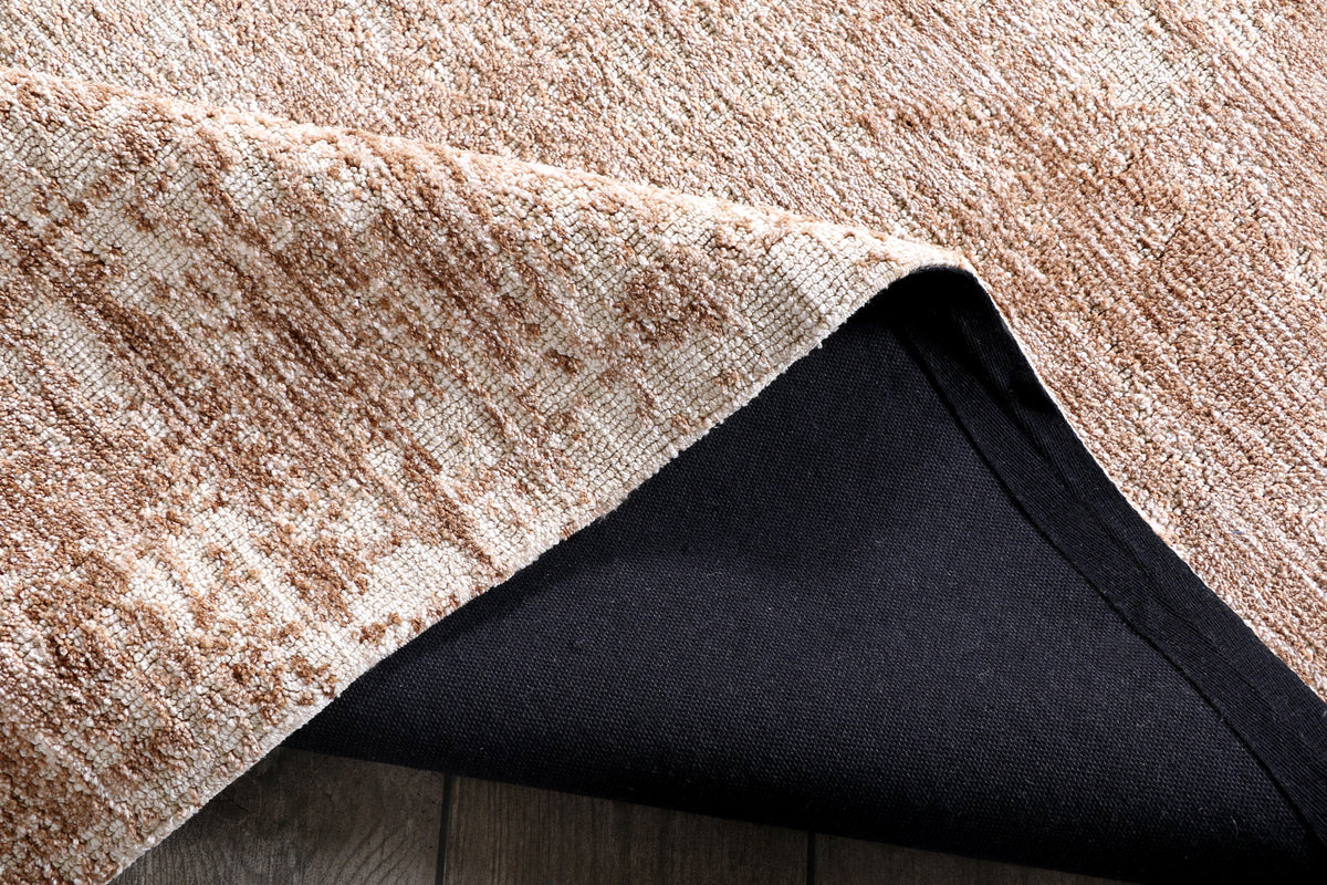 Modern High Low Natural Beige Rug | Textured Pattern