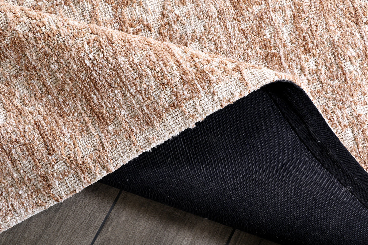 Modern High Low Natural Beige Rug | Textured Pattern