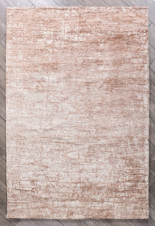Modern High Low Natural Beige Rug | Textured Pattern
