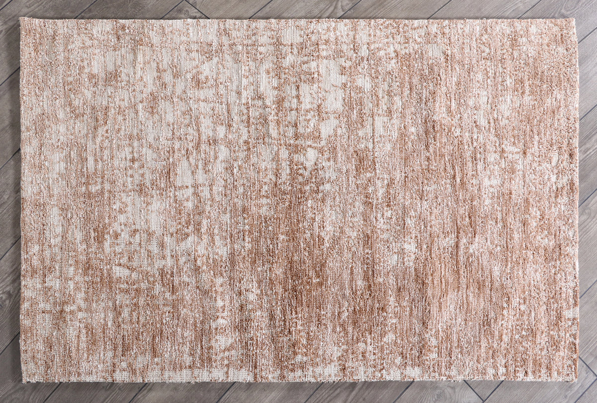 Modern High Low Natural Beige Rug | Textured Pattern