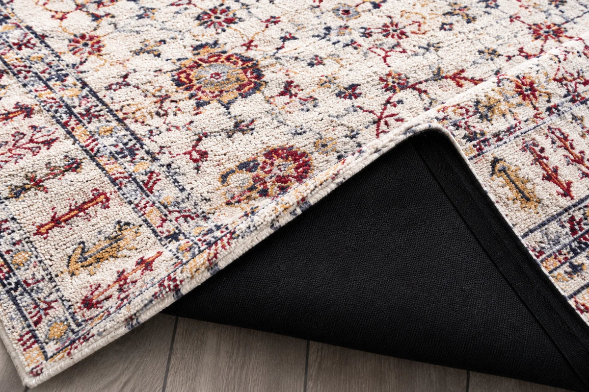 Traditional Floral Rug - Ivory & Multi Vintage Inspired Design