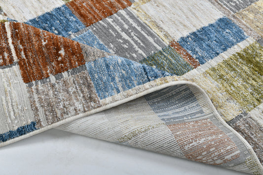 Moto Powerloom Modern Multicolor Geometric Design Rug