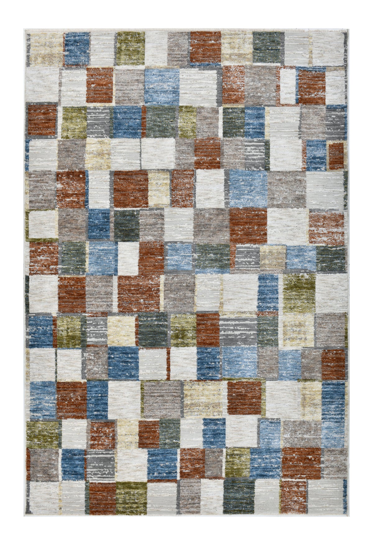 Moto Powerloom Modern Multicolor Geometric Design Rug