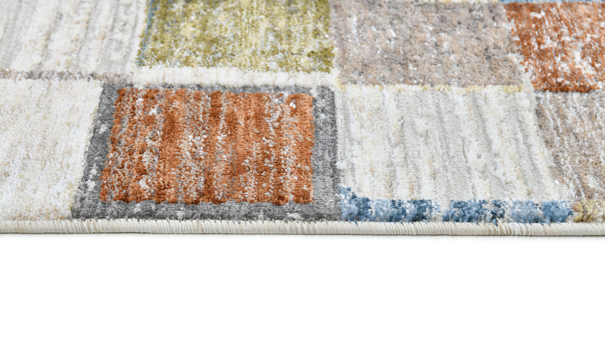 Moto Powerloom Modern Multicolor Geometric Design Rug