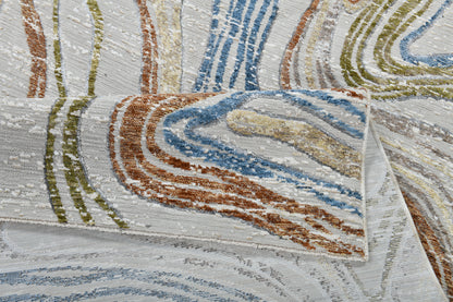 Moto Powerloom Modern wavy Abstract Rug