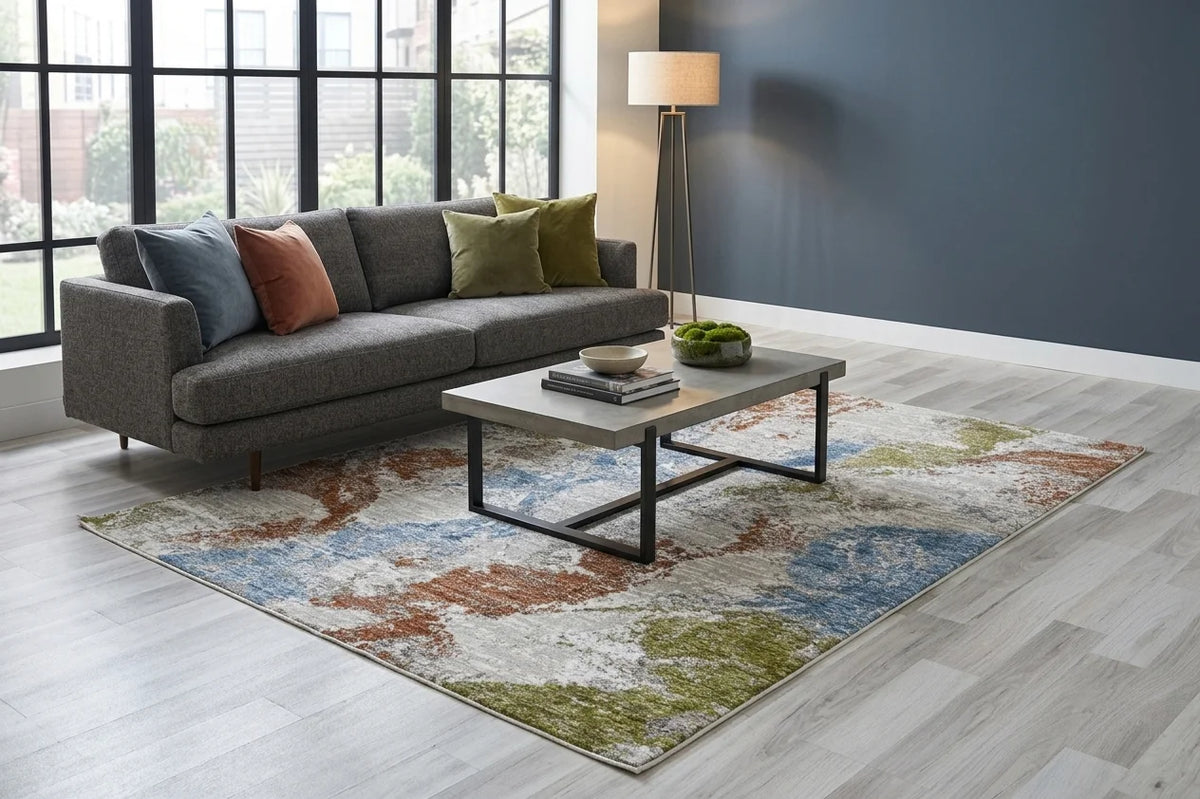 Moto Powerloom Modern Abstract Design Area Rug