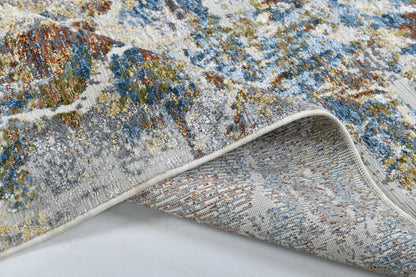 Moto Powerloom Modern Multicolor Area Rug in Abstract Textured Design