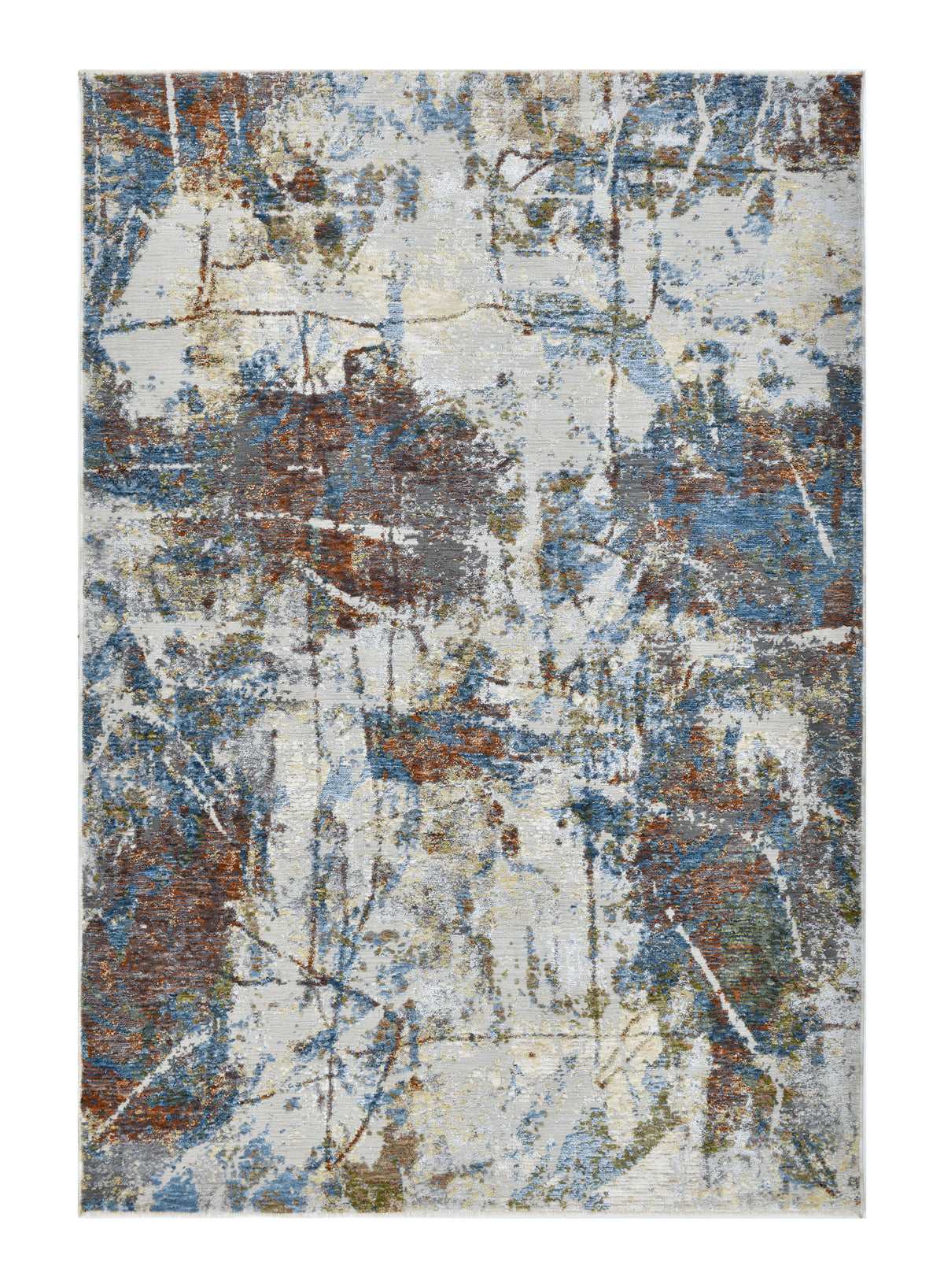 Moto Powerloom Modern Multicolor Area Rug in Abstract Textured Design