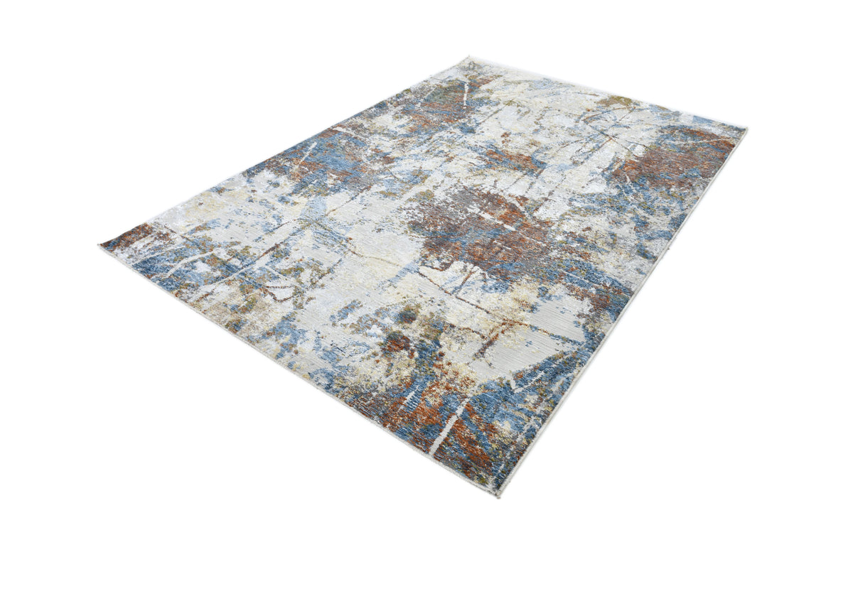 Moto Powerloom Modern Multicolor Area Rug in Abstract Textured Design